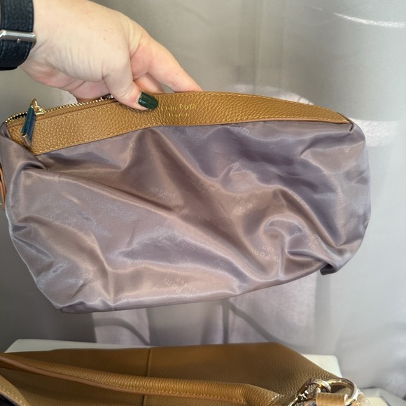 Pom Pom London Lambeth Leather Convertible Bucket Bag Maple Brown - Picture 12 of 16